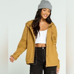 VOLCOM Enemy Stone Womens Gold Windbreaker Jacket. Size Medium. Barely worn